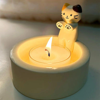 Adorable Kitten Candle Holder