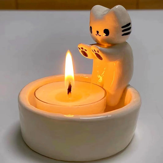 Adorable Kitten Candle Holder