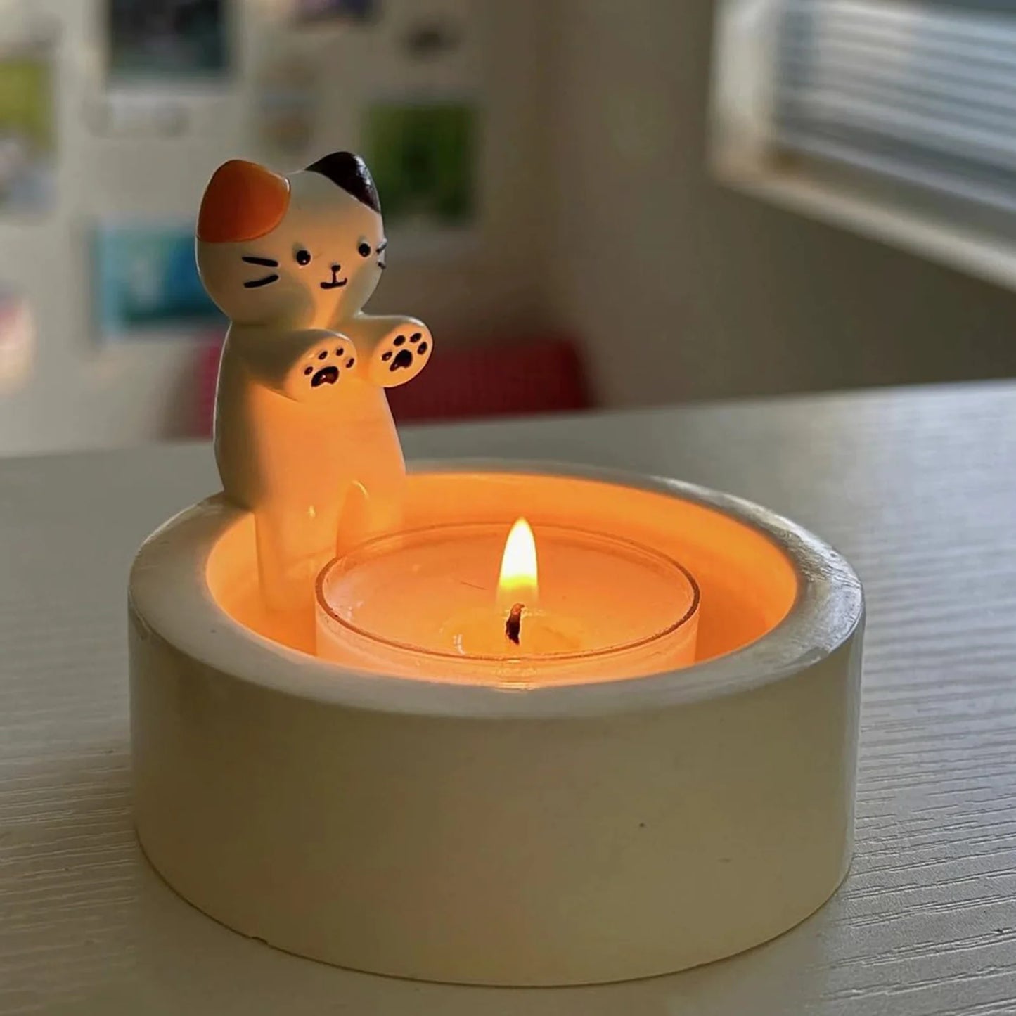 Adorable Kitten Candle Holder